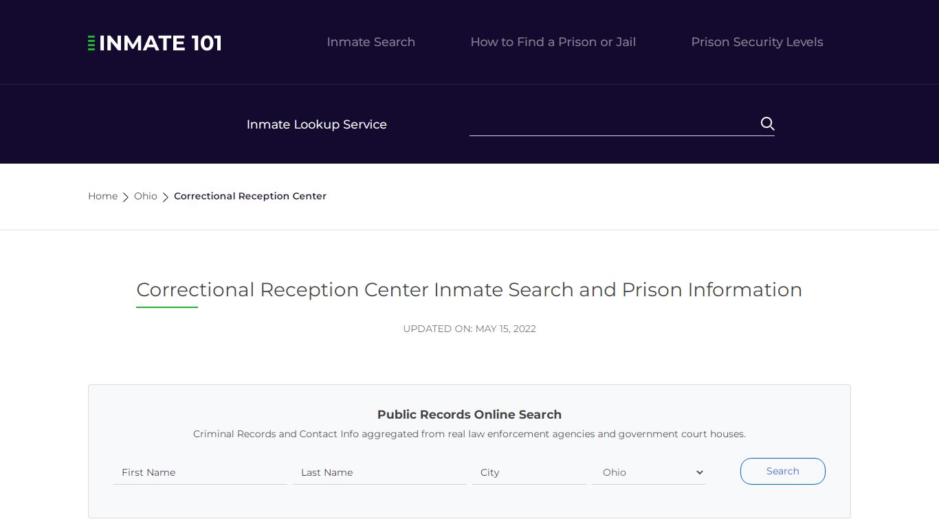 Correctional Reception Center Inmate Search and Prison ...